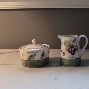 Wedgwood Sarah's Garden, Botanical Serveware Set - Cream and Green